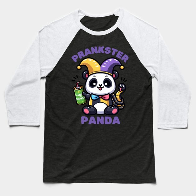 Prankster Panda Baseball T-Shirt by PunnyBitesPH